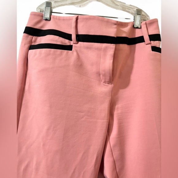 New York & Company 7th Avenue Pink and Black Striped Straight Leg Pants Size 6 - Picture 2 of 4
